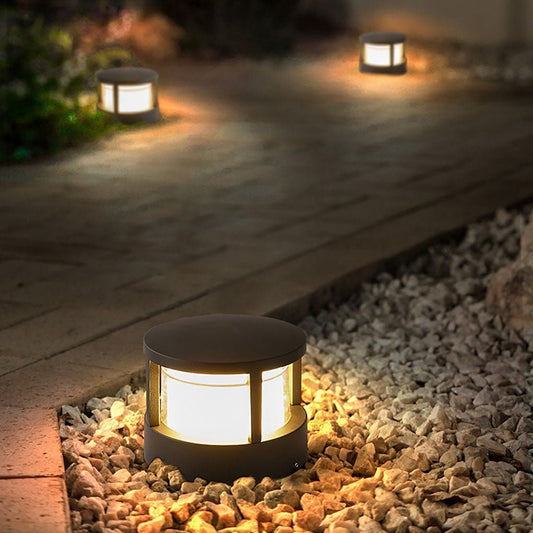 Double-layered round outdoor post light — round outdoor post light energy efficient led garden lamp | Casa Norex