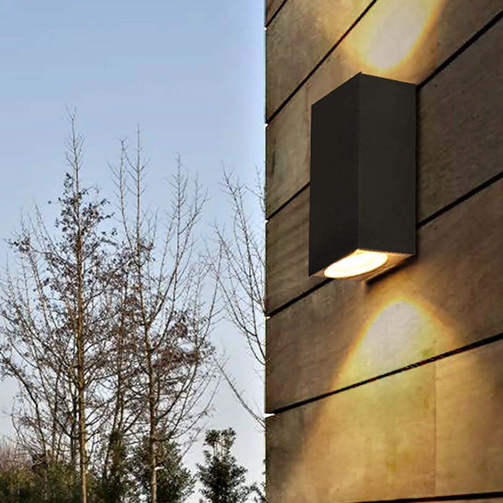 Rectangular up down outdoor wall light, die-cast aluminum — view 4 | Casa Norex