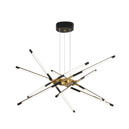Modern Stepless Dimming Long LED Linear Sputnik LED Chandeliers - Gold/Black+Gold