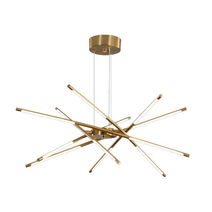 Modern Stepless Dimming Long LED Linear Sputnik LED Chandeliers - Gold/Black+Gold