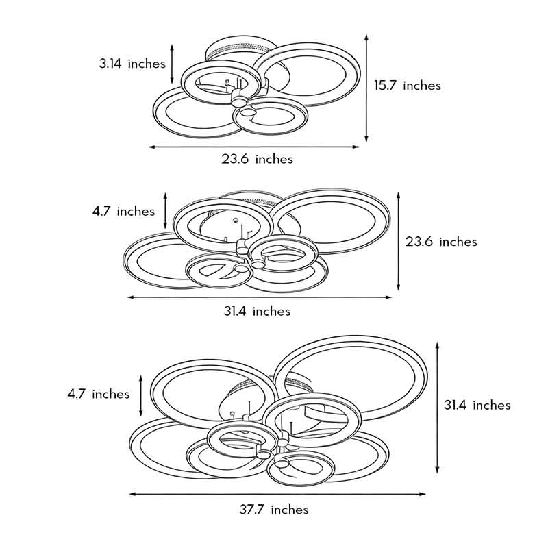 Orbital Overlapping Ring Ceiling Light, product view 23