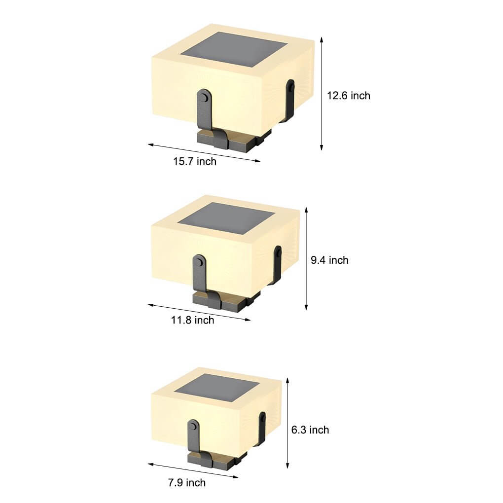 Plinth square outdoor pillar light dimensions and installation diagram