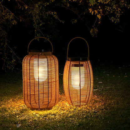 Raffia Woven Rattan Solar Lantern, product view 5