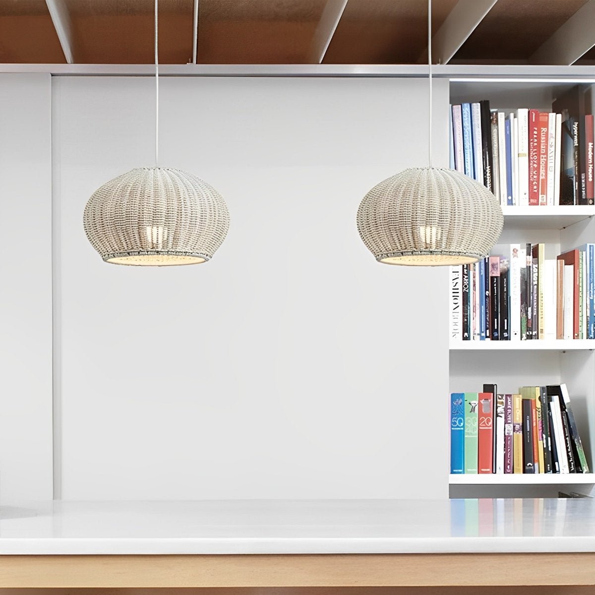 Rattan pendant lantern in Coffee finish — Casa Norex
