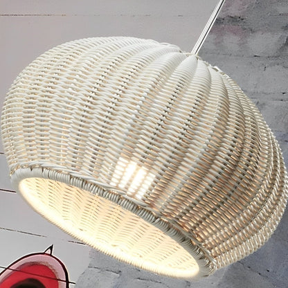 Rattan pendant lantern size comparison — small and large — Casa Norex