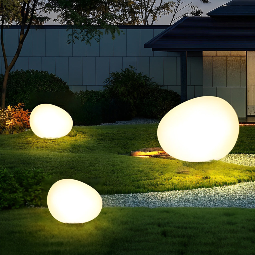 Cobble outdoor steps with ambient glow | Casa Norex