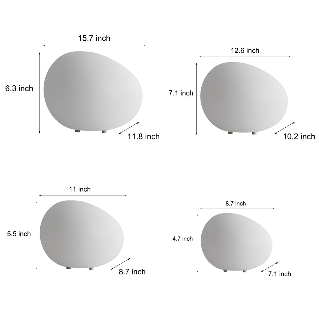Cobble pebble lights in various sizes on white — Casa Norex