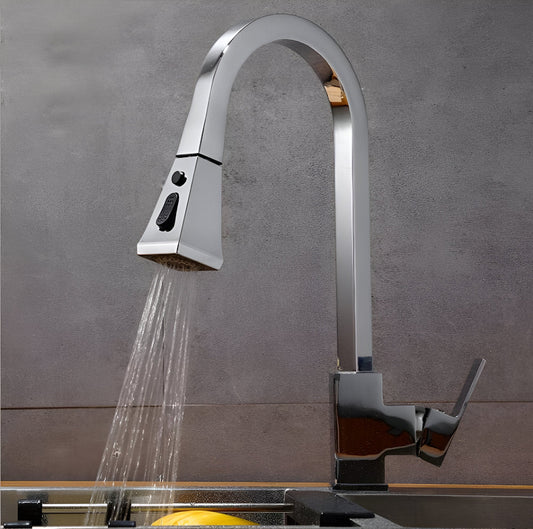 Brookhaven 2-Mode Pull-Out Kitchen Faucet — solid rust-resistant brass body | Casa Norex