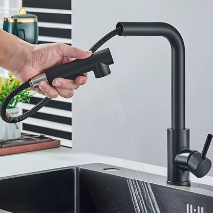 Fenwick High-Arc Pull-Out Kitchen Faucet — solid corrosion-resistant brass body, angled view | Casa Norex
