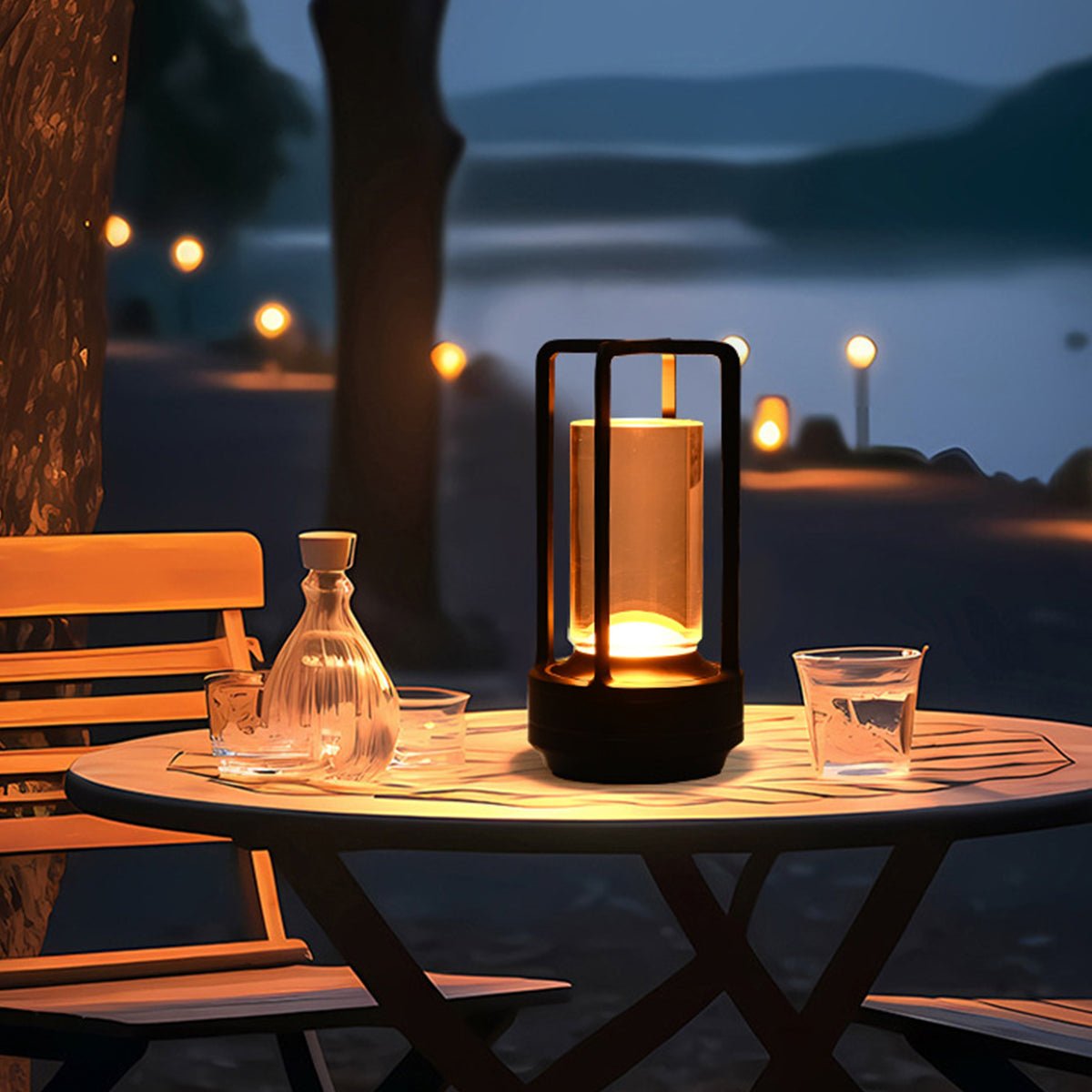 Ember portable table lamp illuminated, warm color temperature — Casa Norex