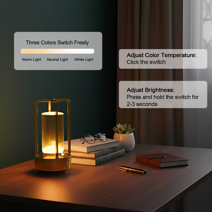 Ember portable table lamp illuminated, cool color temperature — Casa Norex
