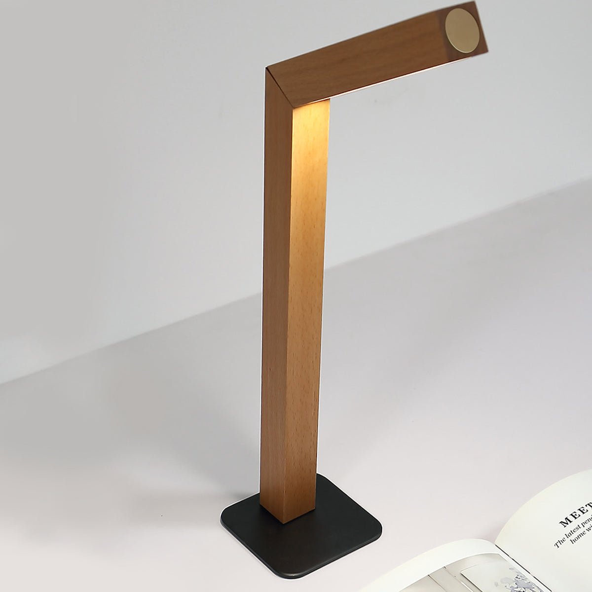 Wood strip table lamp — solid wood body with LED strip | Casa Norex