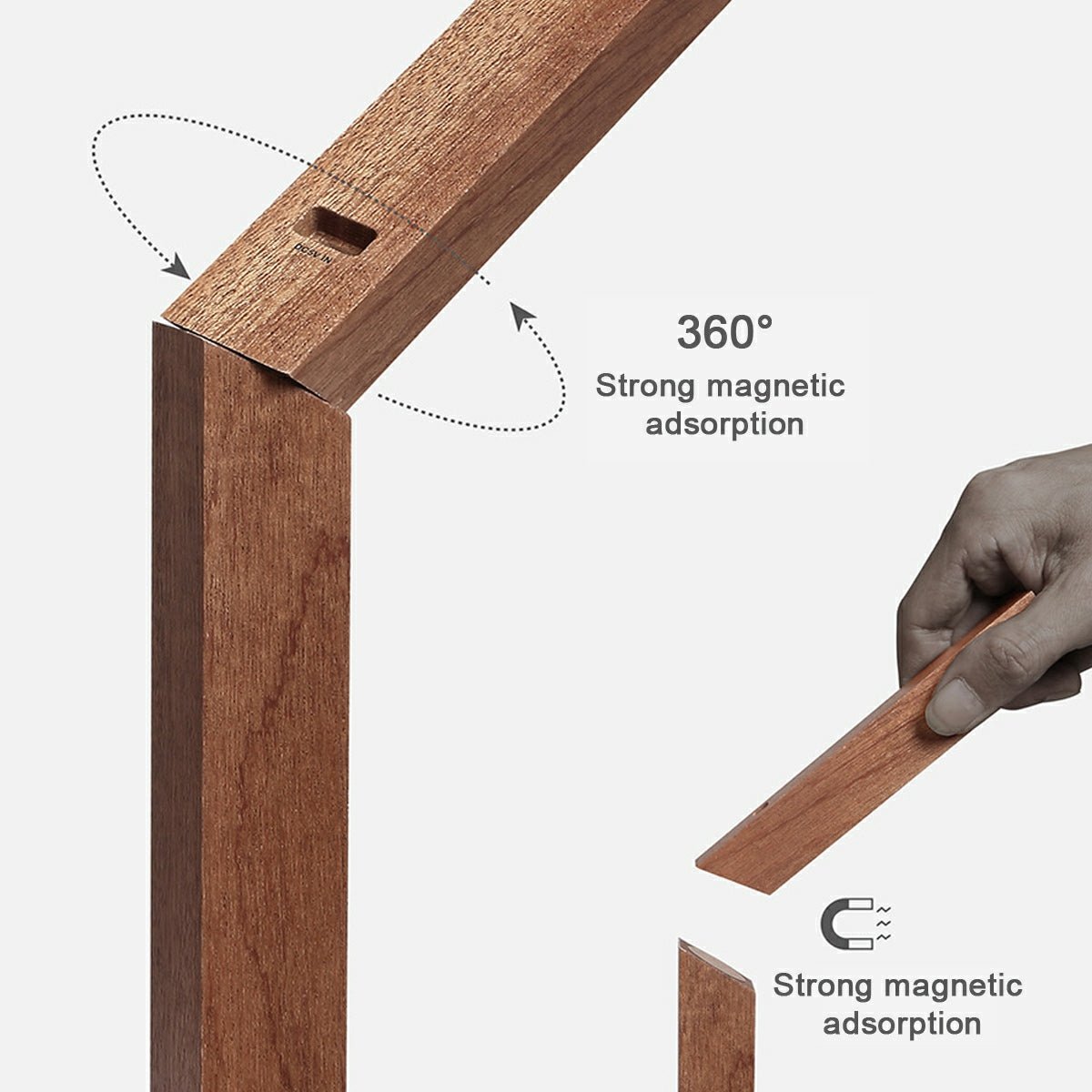 Wood table lamp in home office setting — Casa Norex