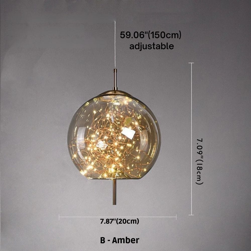 Close-up of LED strands inside glass sphere | Casa Norex