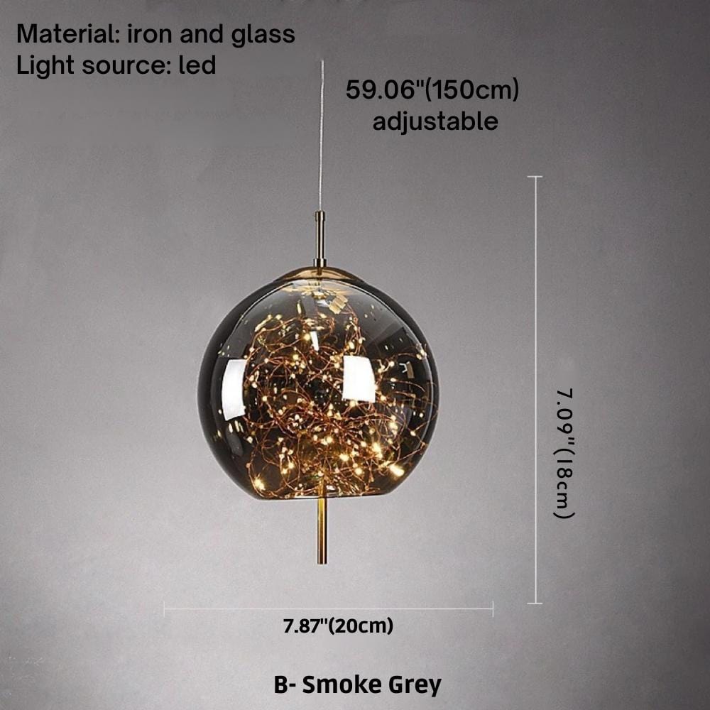 Prism pendant lamp in smoke grey — angle view | Casa Norex