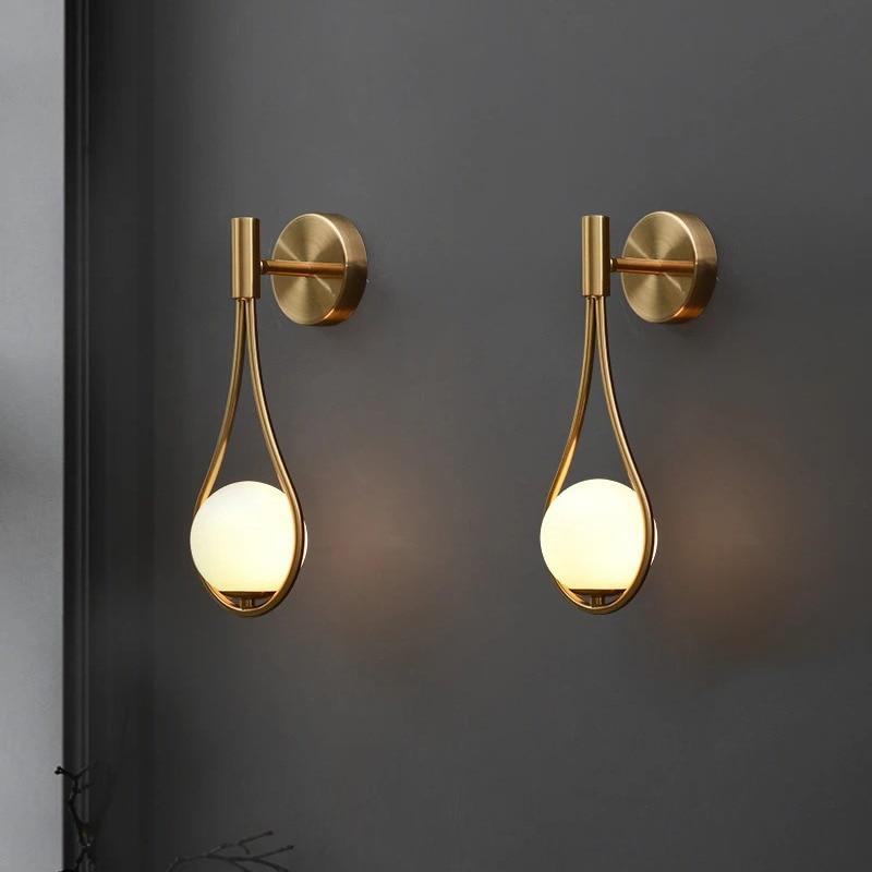 Nordic wall sconce in bathroom - Scandinavian brass style - Casa Norex