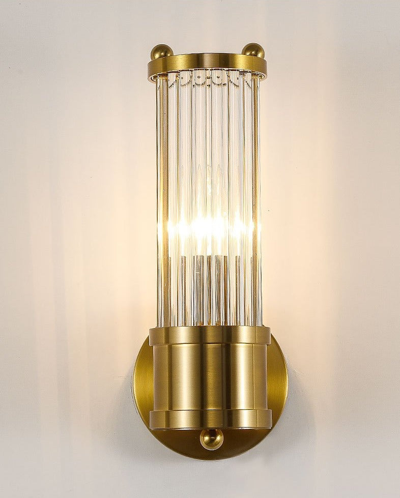Crystal sconce in bedroom - warm luminous copper glow - Casa Norex