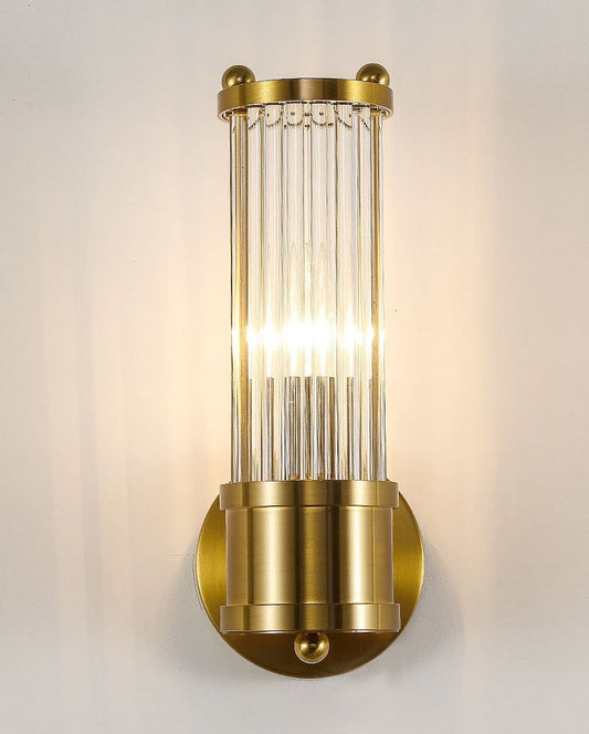 Crystal sconce in bedroom - warm luminous copper glow - Casa Norex