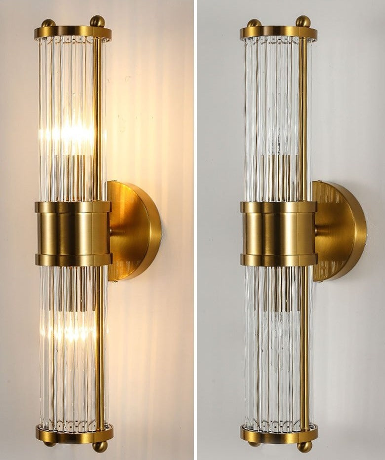 Glass crystal sconce dual-bulb variant - entryway - Casa Norex