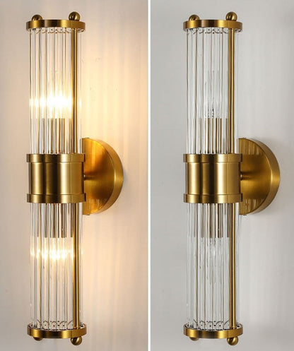 Glass crystal sconce dual-bulb variant - entryway - Casa Norex