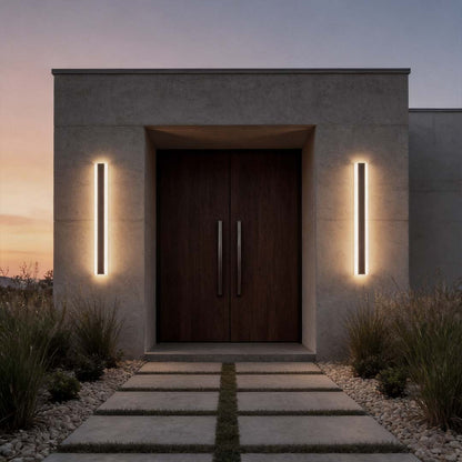 RGB outdoor wall light — dynamic multicolor illumination at a doorway | Casa Norex