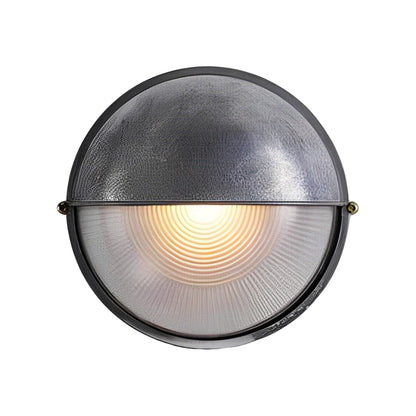 Bulkhead outdoor wall light round shape with textured glass — Casa Norex