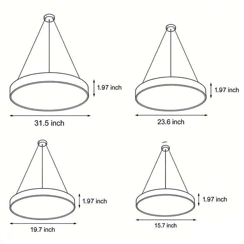 Disc Round Metal LED Pendant Light, product view 14