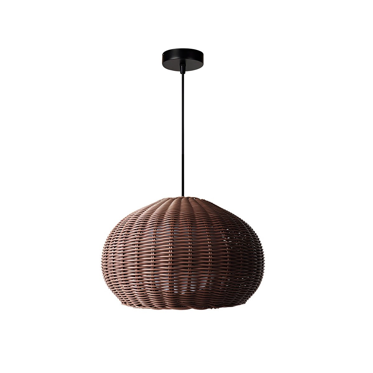 Rattan pendant lantern in kitchen island setting — Casa Norex