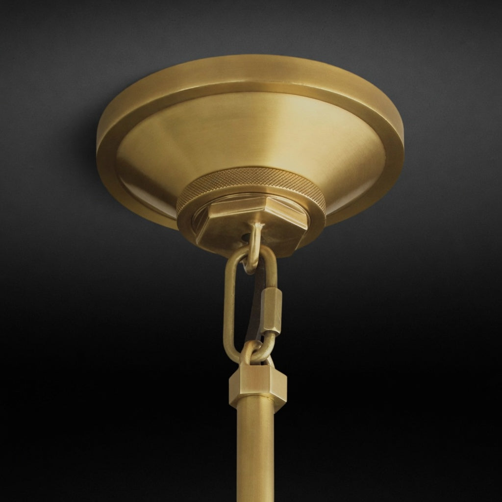 Machinist glass cylinder pendant canopy and cord detail — Casa Norex