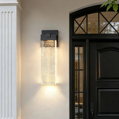 Seeded glass rectangular outdoor wall light seeded glass outdoor wall lighting entryway — Casa Norex