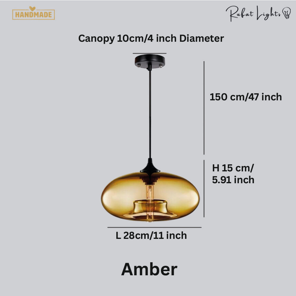 Glass pendant chandelier - Amber colorway - Casa Norex