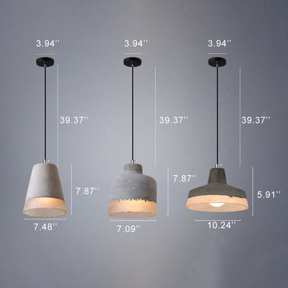 Pendant Light scale reference view — cement and resin shade on metal frame 2 | Casa Norex