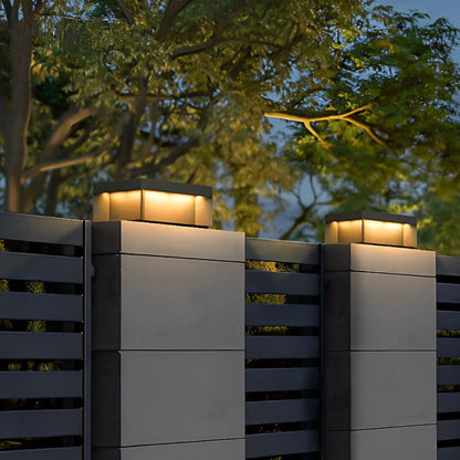 Forge post light on a railing post | Casa Norex