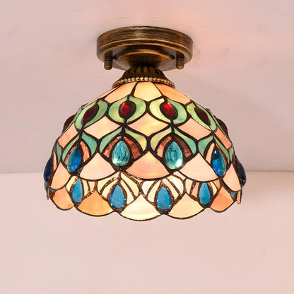 Tiffany flush mount beige colorway - living room setting - Casa Norex