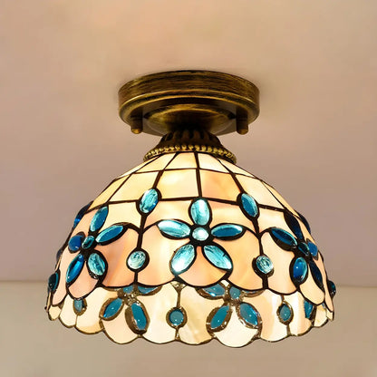 Tiffany bowl flush mount installed - bedroom ceiling light - Casa Norex