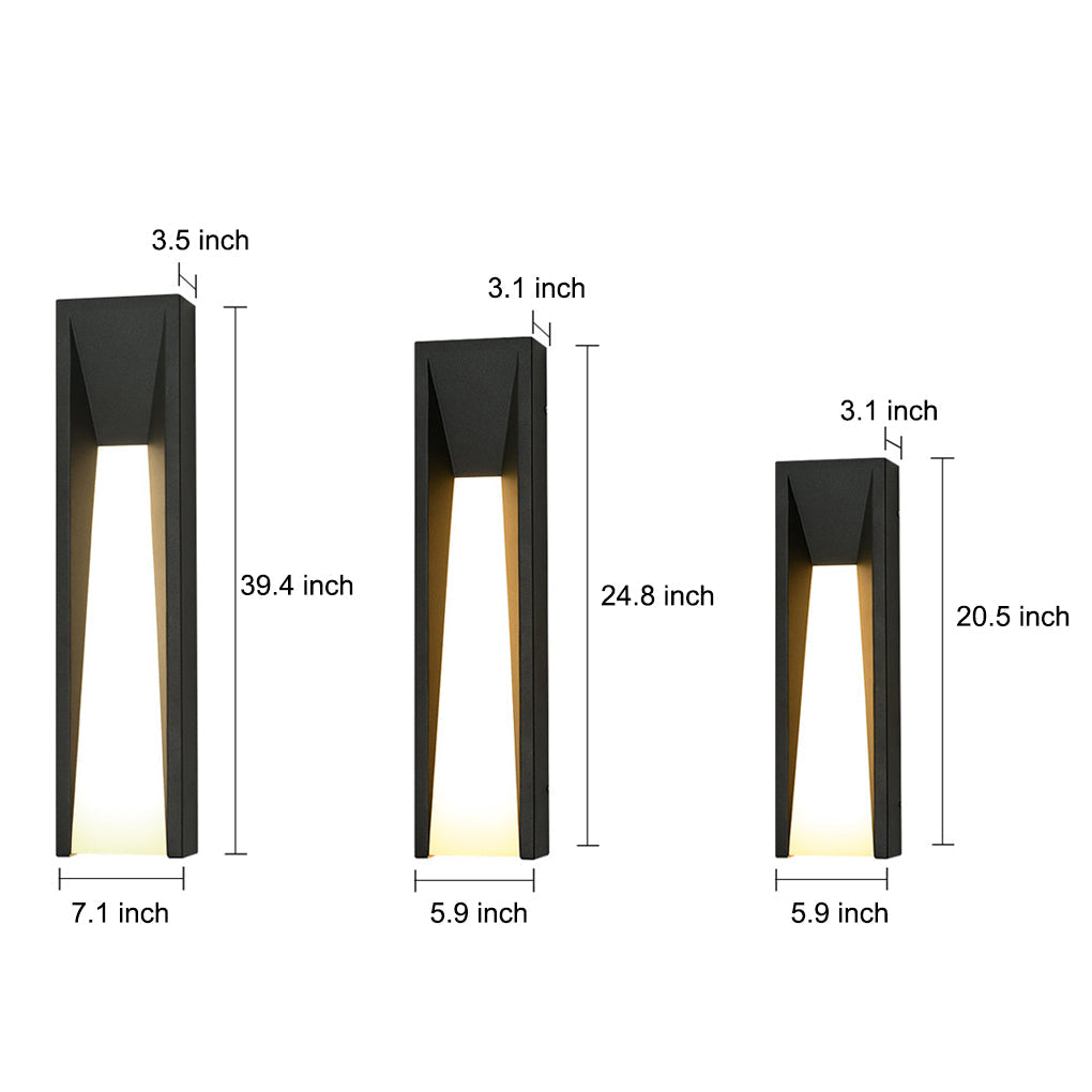 Rectangular outdoor wall light size options comparison — Casa Norex
