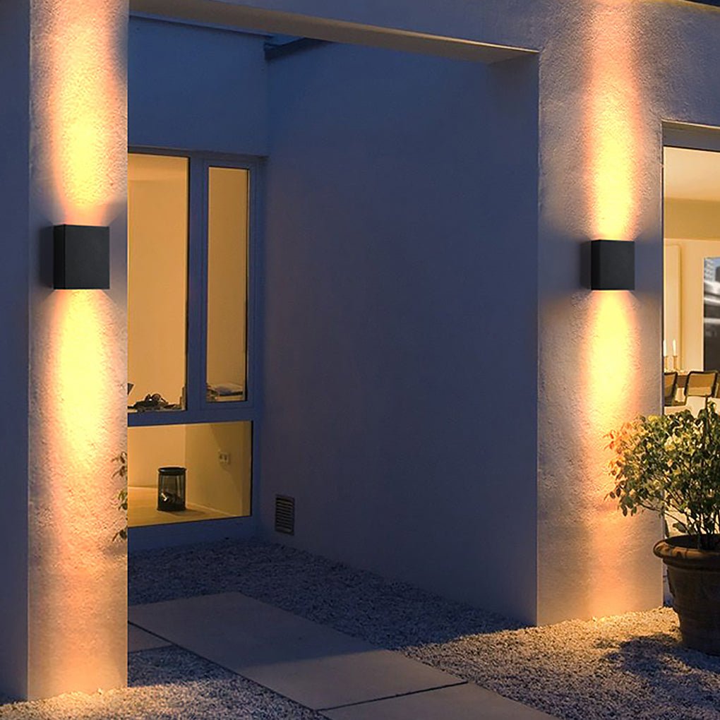 Square up down outdoor wall light — aluminum alloy and glass body with two-way light | Casa Norex