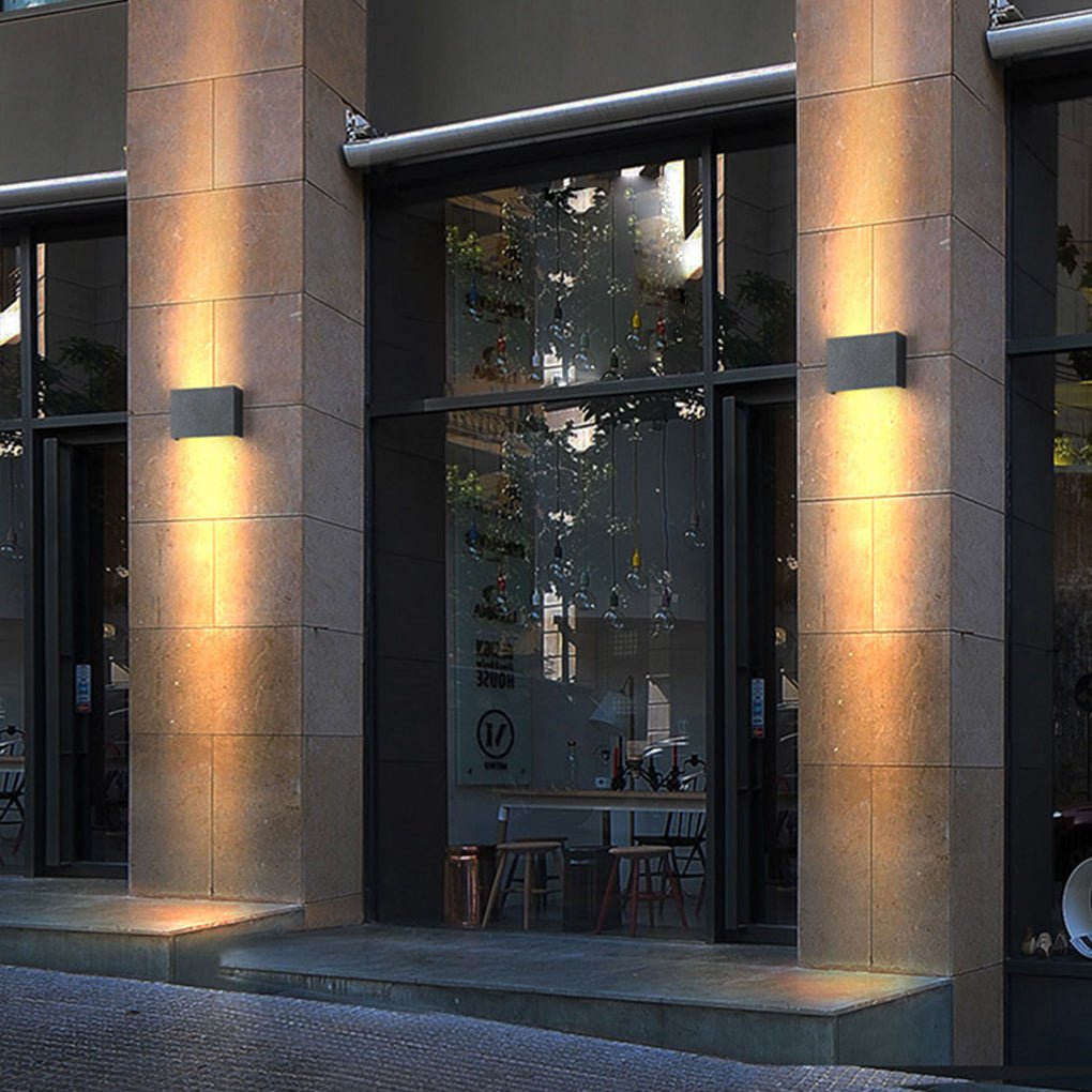 Square up down outdoor wall light for courtyard and balcony — view 3 | Casa Norex