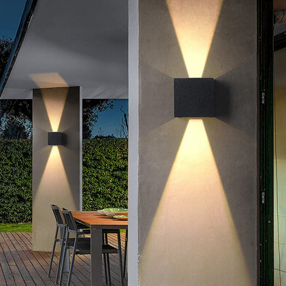 Adjustable beam up down outdoor wall light — aluminum and glass body with dual 3W LED | Casa Norex
