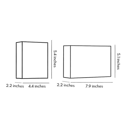 Square up down outdoor wall light dimensions diagram — Casa Norex