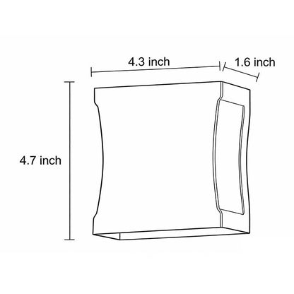 Up down outdoor wall light dimensions and structure diagram — Casa Norex