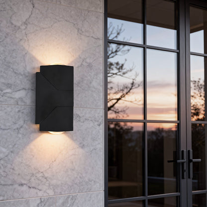 Up down outdoor wall light motion sensor model in sleek black — Casa Norex