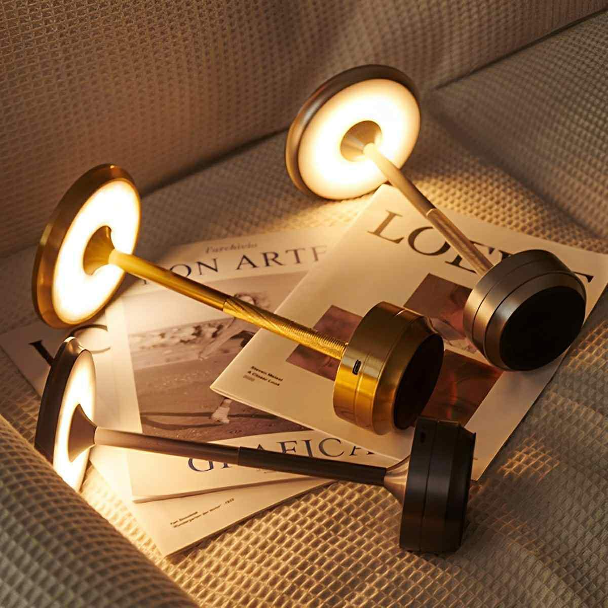 Dish LED table lamp with USB-C charging cable — Casa Norex