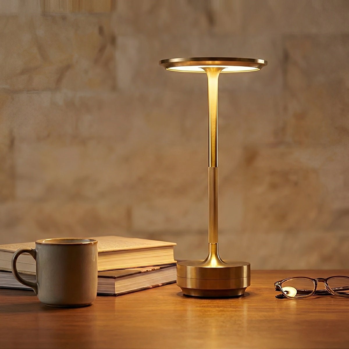 Dish LED table lamp — silver finish | Casa Norex