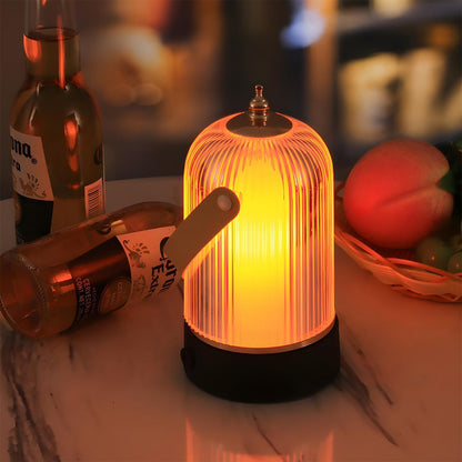 Flicker flame table lamp — metal body with acrylic diffuser | Casa Norex