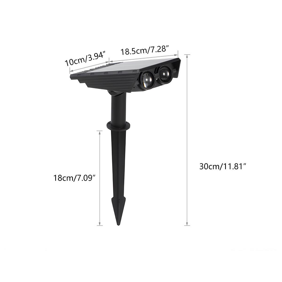 Solar spot light dimensions and size detail — Casa Norex