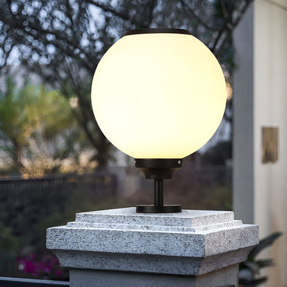 Orbit round solar outdoor pillar light in rainy weather