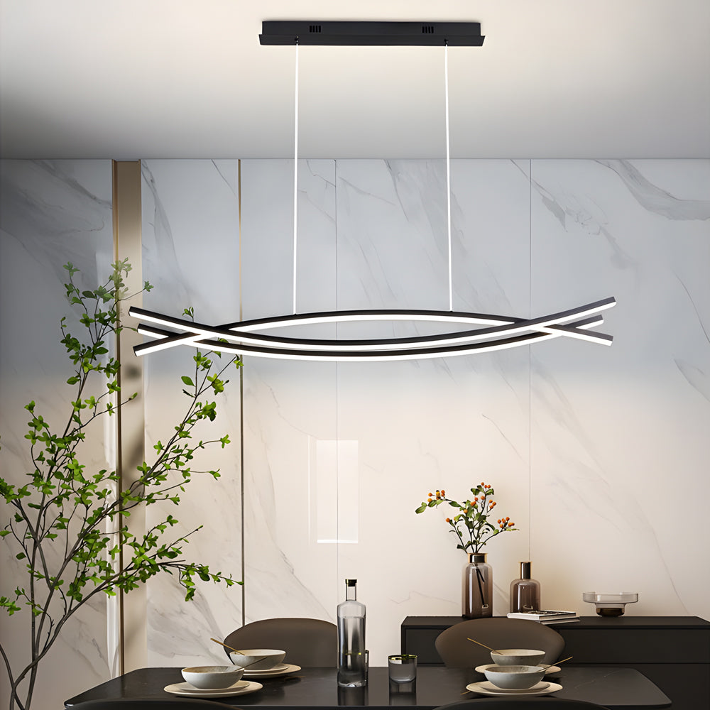 Wave hanging light — aluminum frame, black finish | Casa Norex
