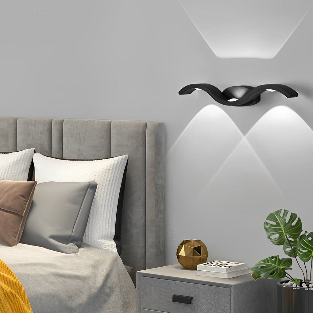 Wave wall sconce installed on porch — Casa Norex