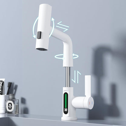 Novara Waterfall Bathroom Faucet countertop view — Chrome finish — Casa Norex